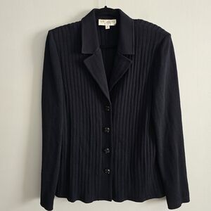 St. John Navy Blazer Embossed Buttons Size 14